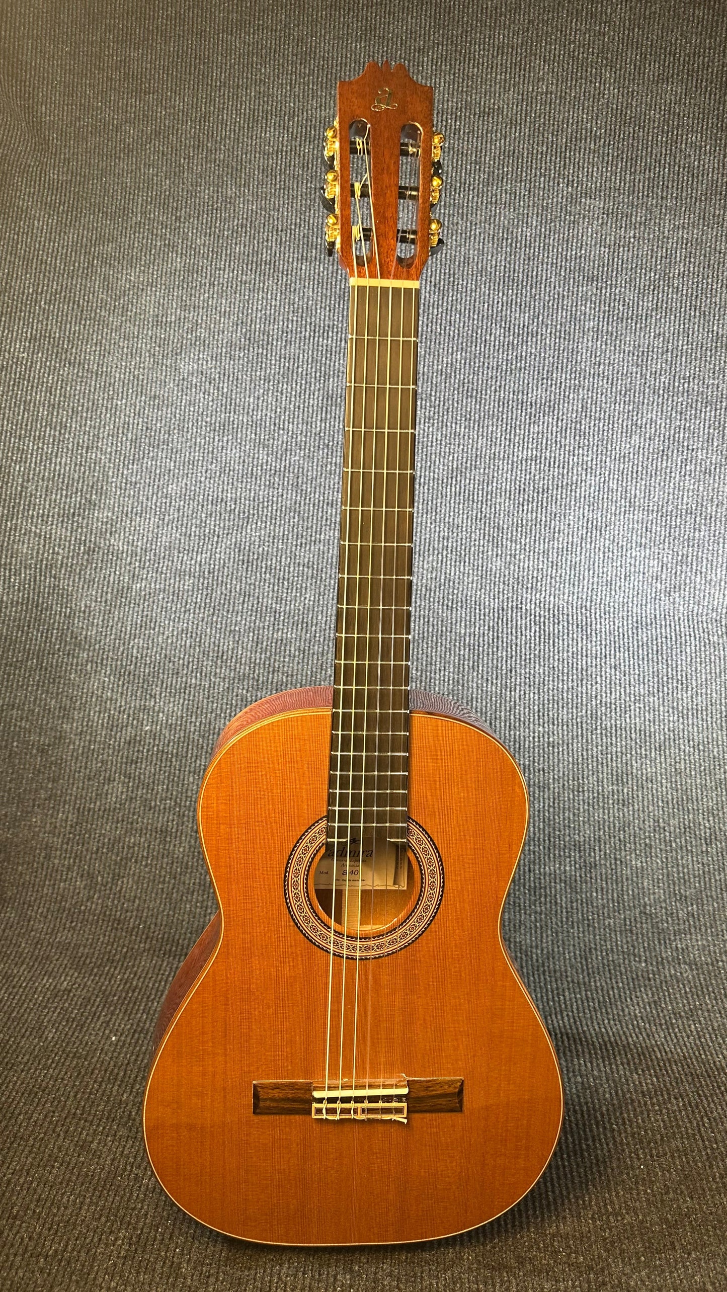Admira A40S Classical Guitar - Solid Cedar Top & Mahogany, Handcrafted Spanish Guitar with Ebony Fingerboard