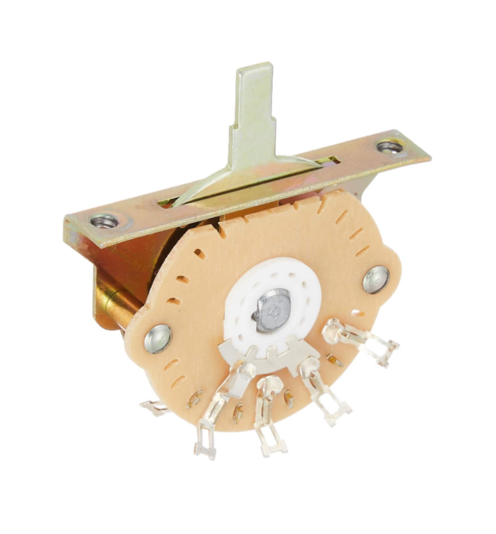 5-way blade pickup selector switch for Fender Stratocaster guitar with white and black tips