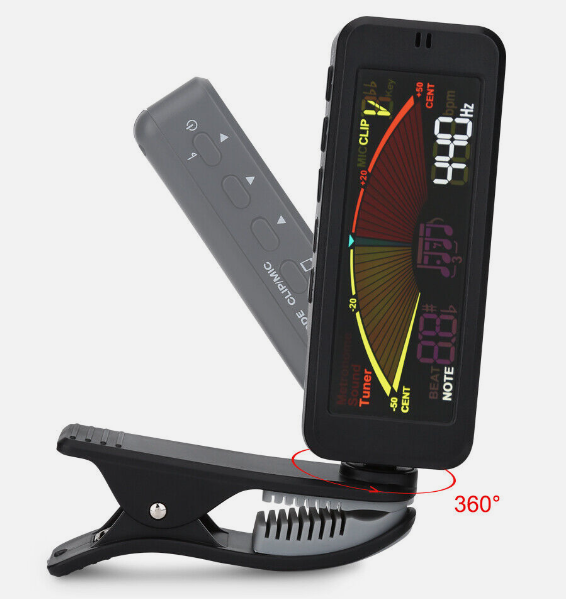 Flanger FMT-209 Digital Tuner with Clip Mount for Guitar, Bass, and Ukulele